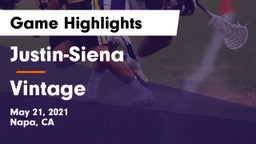 Justin-Siena  vs Vintage  Game Highlights - May 21, 2021