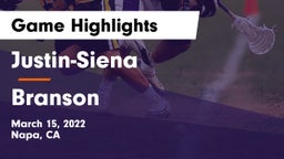 Justin-Siena  vs Branson  Game Highlights - March 15, 2022