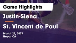 Justin-Siena  vs St. Vincent de Paul Game Highlights - March 23, 2023