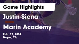 Justin-Siena  vs Marin Academy Game Highlights - Feb. 22, 2024