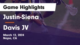 Justin-Siena  vs Davis JV Game Highlights - March 12, 2024