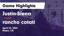 Justin-Siena  vs rancho cotati Game Highlights - April 24, 2024