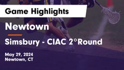 Newtown  vs Simsbury - CIAC 2Round Game Highlights - May 29, 2024