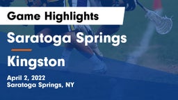 Saratoga Springs  vs Kingston  Game Highlights - April 2, 2022