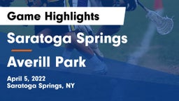 Saratoga Springs  vs Averill Park  Game Highlights - April 5, 2022