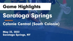 Saratoga Springs  vs Colonie Central  (South Colonie) Game Highlights - May 23, 2022