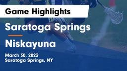 Saratoga Springs  vs Niskayuna  Game Highlights - March 30, 2023