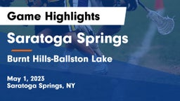 Saratoga Springs  vs Burnt Hills-Ballston Lake  Game Highlights - May 1, 2023