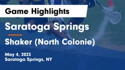 Saratoga Springs  vs Shaker  (North Colonie) Game Highlights - May 4, 2023
