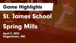St. James School vs Spring Mills  Game Highlights - April 5, 2022