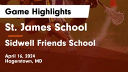 St. James School vs Sidwell Friends School Game Highlights - April 16, 2024