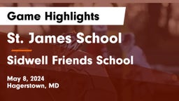 St. James School vs Sidwell Friends School Game Highlights - May 8, 2024