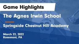 The Agnes Irwin School vs Springside Chestnut Hill Academy  Game Highlights - March 22, 2022