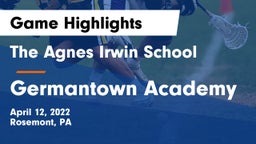 The Agnes Irwin School vs Germantown Academy Game Highlights - April 12, 2022