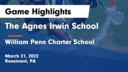 The Agnes Irwin School vs William Penn Charter School Game Highlights - March 21, 2022