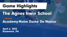 The Agnes Irwin School vs Academy-Notre Dame De Namur  Game Highlights - April 6, 2023