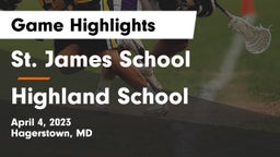 St. James School vs Highland School Game Highlights - April 4, 2023