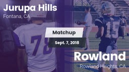 Matchup: Jurupa Hills vs. Rowland  2018