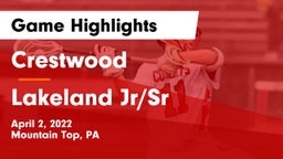 Crestwood  vs Lakeland Jr/Sr  Game Highlights - April 2, 2022