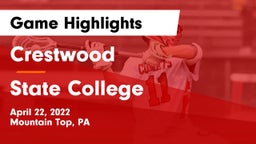 Crestwood  vs State College  Game Highlights - April 22, 2022