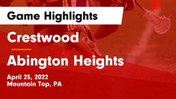 Crestwood  vs Abington Heights Game Highlights - April 25, 2022