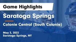 Saratoga Springs  vs Colonie Central  (South Colonie) Game Highlights - May 3, 2022