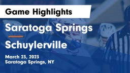 Saratoga Springs  vs Schuylerville  Game Highlights - March 23, 2023