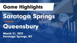 Saratoga Springs  vs Queensbury  Game Highlights - March 31, 2023