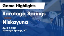 Saratoga Springs  vs Niskayuna  Game Highlights - April 2, 2024