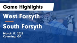 West Forsyth  vs South Forsyth  Game Highlights - March 17, 2022