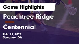 Peachtree Ridge  vs Centennial  Game Highlights - Feb. 21, 2022
