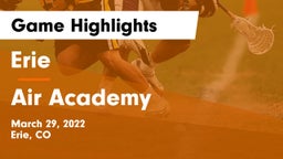 Erie  vs Air Academy  Game Highlights - March 29, 2022