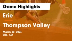 Erie  vs Thompson Valley  Game Highlights - March 30, 2023