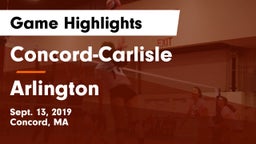 Concord-Carlisle  vs Arlington Game Highlights - Sept. 13, 2019