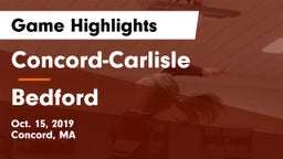 Concord-Carlisle  vs Bedford Game Highlights - Oct. 15, 2019