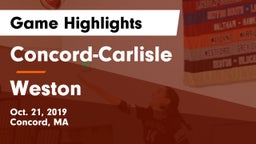 Concord-Carlisle  vs Weston Game Highlights - Oct. 21, 2019