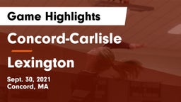 Concord-Carlisle  vs Lexington  Game Highlights - Sept. 30, 2021
