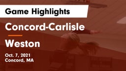 Concord-Carlisle  vs Weston Game Highlights - Oct. 7, 2021