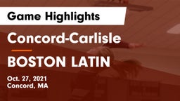 Concord-Carlisle  vs BOSTON LATIN Game Highlights - Oct. 27, 2021