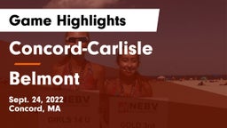 Concord-Carlisle  vs Belmont  Game Highlights - Sept. 24, 2022