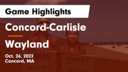 Concord-Carlisle  vs Wayland  Game Highlights - Oct. 26, 2022