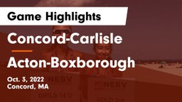 Concord-Carlisle  vs Acton-Boxborough  Game Highlights - Oct. 3, 2022