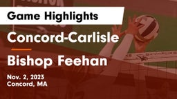 Concord-Carlisle  vs Bishop Feehan  Game Highlights - Nov. 2, 2023