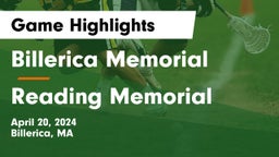 Billerica Memorial  vs Reading Memorial  Game Highlights - April 20, 2024