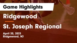 Ridgewood  vs St. Joseph Regional  Game Highlights - April 20, 2023