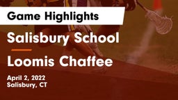 Salisbury School vs Loomis Chaffee Game Highlights - April 2, 2022