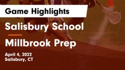 Salisbury School vs Millbrook Prep Game Highlights - April 4, 2022