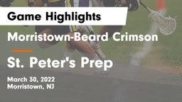 Morristown-Beard Crimson vs St. Peter's Prep  Game Highlights - March 30, 2022