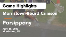 Morristown-Beard Crimson vs Parsippany  Game Highlights - April 30, 2022