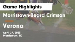 Morristown-Beard Crimson vs Verona  Game Highlights - April 27, 2023